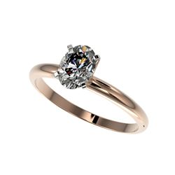 1 ctw Certified VS/SI Quality Oval Diamond Solitaire Ring 10K Rose Gold