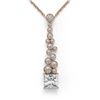 Image 1 : 1.2 ctw Princess Cut Diamond Designer Necklace 18K Rose Gold