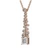 Image 2 : 1.2 ctw Princess Cut Diamond Designer Necklace 18K Rose Gold