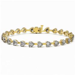 8 ctw Heart Diamond Designer Bracelet 18K Yellow Gold