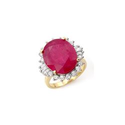 13.12 ctw Ruby & Diamond Ring 14K Yellow Gold