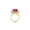 Image 2 : 13.12 ctw Ruby & Diamond Ring 14K Yellow Gold