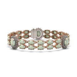 21.87 ctw Opal & Diamond Bracelet 14K Rose Gold