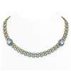 Image 1 : 37.66 ctw Sky Topaz & Diamond Necklace 14K Yellow Gold