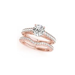 1.36 ctw Certified VS/SI Diamond 2pc Wedding Set 14K Rose Gold