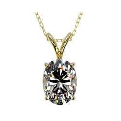 1.25 ctw Certified VS/SI Quality Oval Diamond Necklace 10K Yellow Gold