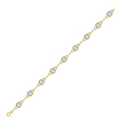 10kt Yellow Gold Round Diamond Linked Circle Fashion Bracelet 1/2 Cttw