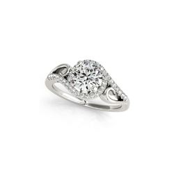 1 ctw Certified VS/SI Diamond Solitaire Halo Ring 18K White Gold