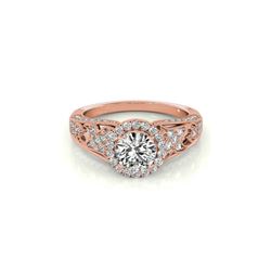 1.25 ctw Certified VS/SI Diamond Halo Ring 18K Rose Gold