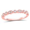 Image 1 : 10kt Rose Gold Round Diamond Milgrain Stackable Band Ring 1/6 Cttw