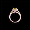 Image 2 : 1.65 ctw Certified SI/I Fancy Intense Yellow Diamond Ring 10K Rose Gold