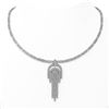 Image 1 : 19 ctw Oval Cut Diamonds Designer Necklace 18K White Gold