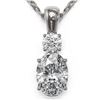 Image 1 : 0.9 ctw Oval Cut Diamond Designer Necklace 18K White Gold