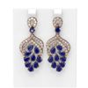Image 1 : 13.02 ctw Sapphire & Diamond Earrings 18K Rose Gold