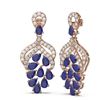 Image 2 : 13.02 ctw Sapphire & Diamond Earrings 18K Rose Gold