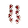 Image 2 : 16.44 ctw Designer Ruby & VS Diamond Earrings 18K Rose Gold