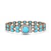 Image 1 : 13.37 ctw Turquoise & Diamond Bracelet 14K Rose Gold