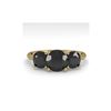 Image 1 : 2 ctw Black Diamond Past Present Future Designer Ring 18K Yellow Gold