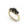 Image 2 : 2 ctw Black Diamond Past Present Future Designer Ring 18K Yellow Gold