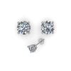 Image 2 : 1.0 ctw VS/SI Diamond Stud Designer Earrings 14K White Gold