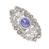 Image 1 : 7.07 ctw Tanzanite & Diamond Ring 18K White Gold
