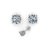 Image 2 : 1.02 ctw VS/SI Diamond Stud Designer Earrings 18K White Gold