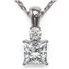 Image 1 : 0.6 ctw Princess Cut Diamond Designer Necklace 18K White Gold