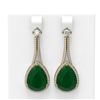 Image 1 : 23.3 ctw Emerald & Diamond Earrings 18K Yellow Gold
