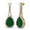 Image 2 : 23.3 ctw Emerald & Diamond Earrings 18K Yellow Gold