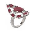 Image 1 : 12.63 ctw Ruby & Diamond Ring 18K White Gold