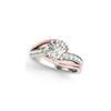 Image 2 : 1.5 ctw Certified VS/SI Diamond Bypass Solitaire Ring 18K White & Rose Gold