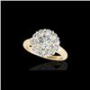 Image 1 : 2.09 ctw Certified Diamond Solitaire Halo Ring 10K Yellow Gold