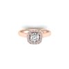 Image 1 : 1.01 ctw Certified VS/SI Diamond Solitaire Halo Ring 14K Rose Gold