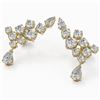 Image 1 : 3.88 ctw Pear Diamond Designer Earrings 18K Yellow Gold