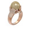 Image 1 : 1.55 ctw Diamond and Pearl Ring 18K Rose Gold