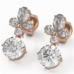 2.75 ctw Diamond Designer Earrings 18K Rose Gold