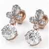 Image 1 : 2.75 ctw Diamond Designer Earrings 18K Rose Gold