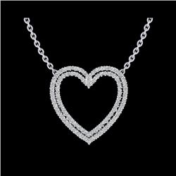 2 ctw VS/SI Diamond Heart Halo Designer Necklace 14K White Gold