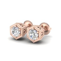 1.15 ctw VS/SI Diamond Solitaire Art Deco Stud Earrings 18K Rose Gold