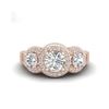 Image 2 : 2.16 ctw VS/SI Diamond Solitaire Art Deco 3 Stone Ring 18K Rose Gold