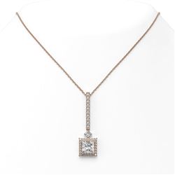 2.3 ctw Princess Cut Diamond Designer Necklace 18K Rose Gold
