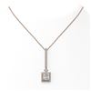 Image 1 : 2.3 ctw Princess Cut Diamond Designer Necklace 18K Rose Gold