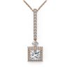 Image 2 : 2.3 ctw Princess Cut Diamond Designer Necklace 18K Rose Gold