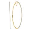 Image 1 : 10kt Yellow Gold Diamond Large Hoop Earrings 1/2 Cttw