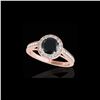 1.45 ctw Certified VS Black Diamond Solitaire Halo Ring 10K Rose Gold