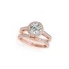 0.86 ctw Certified VS/SI Diamond 2pc Wedding Set Halo 14K Rose Gold