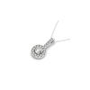 0.85 ctw Certified VS/SI Diamond Halo Necklace 14K White Gold