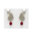 Image 1 : 15.97 ctw Ruby & Diamond Earrings 18K Yellow Gold