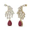 Image 2 : 15.97 ctw Ruby & Diamond Earrings 18K Yellow Gold