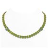 Image 1 : 37.08 ctw Peridot & Diamond Necklace 14K Yellow Gold